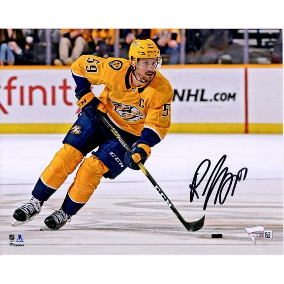 Roman Josi Nashville Predators Autographed 8" x 10" Gold Jersey Skating Photograph - Fanatics Authentic Certified