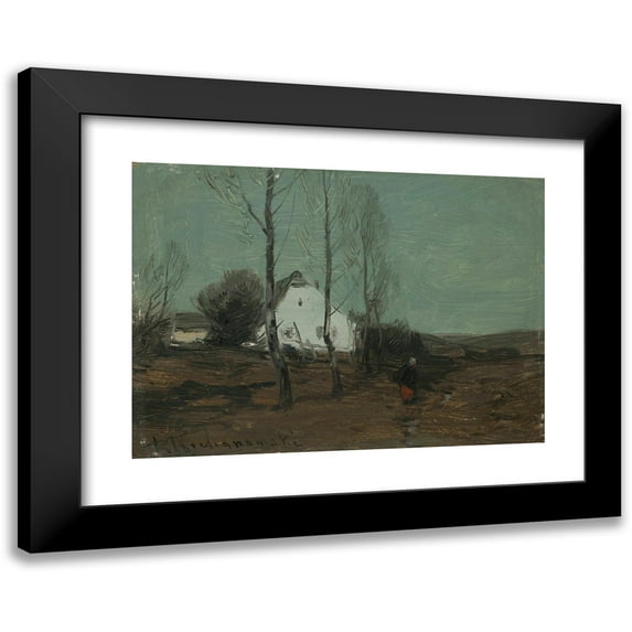 Roman Kazimierz Kochanowski 18x14 Black Modern Framed Museum Art Print Titled - Landscape with a Cottage (Between 1890 and 1900)