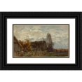 thumbnail image 1 of Roman Kazimierz Kochanowski 24x16 Black Ornate Framed Double Matted Museum Art Print Titled: Countryside Landscape with a Farmyard (Between 1890 and 1900), 1 of 5