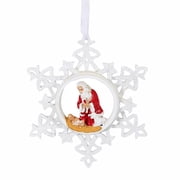 Roman Kneeling Santa Snowflake Hanging Ornament, 4.5-inch Height, Polyresin, Christmas, Home D cor, Holiday Tradition
