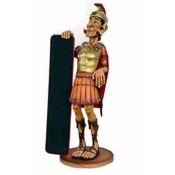 Roman Knight With Menu Life Size Statue