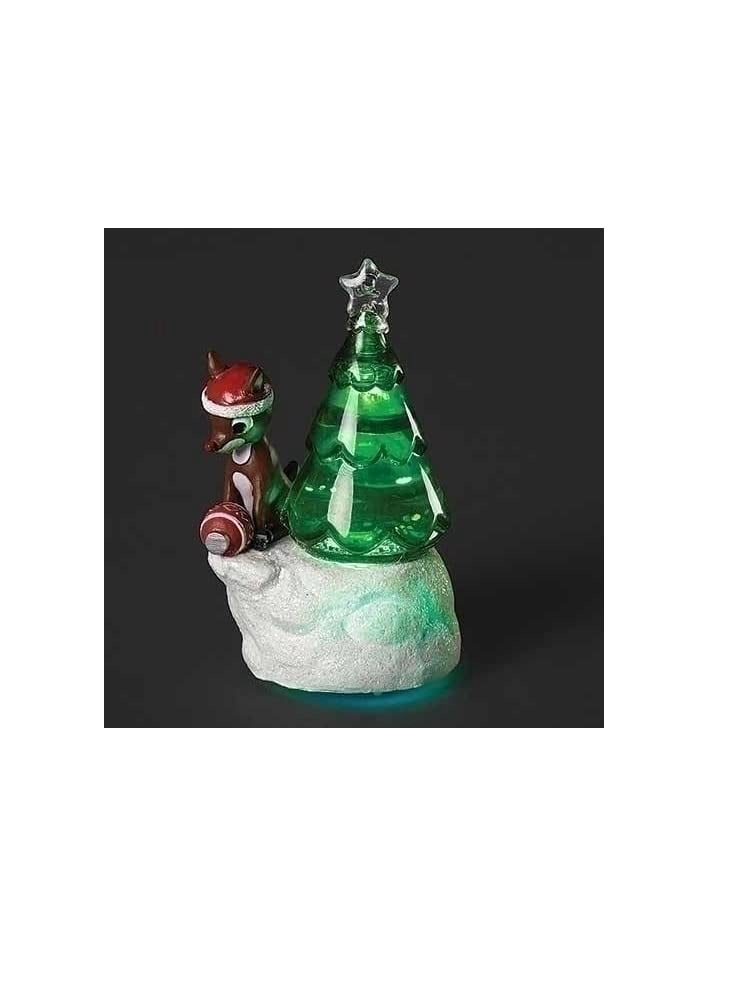 Led Rudolf Tree Roman LED Rudolph Mini Dome Tree Figurine, Battery Operated, 3.25-inch ...