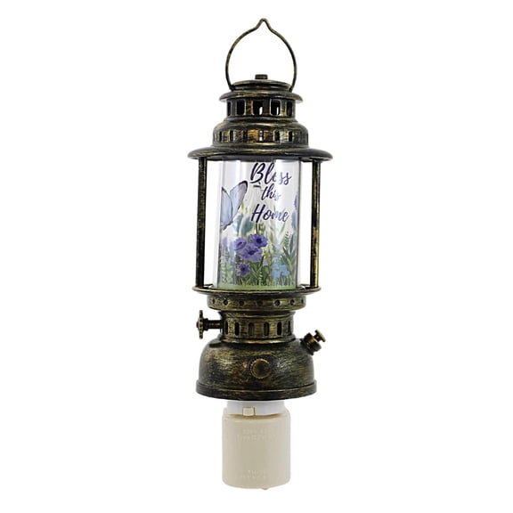 Roman Lantern Butterfly Bless This Home Nightlight, 7.5-inch Height, Seasonal Lighting Decoration