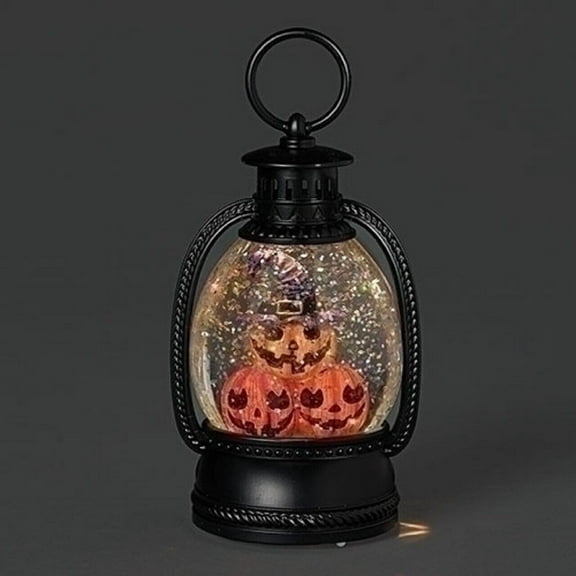 Roman Lighted Stacked Pumpkin Mini Swirl Dome, 5-inch Height, Halloween Decoration