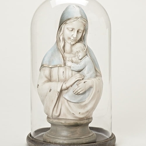 Roman Madonna with Child Bust Sculpture - 15.5"
