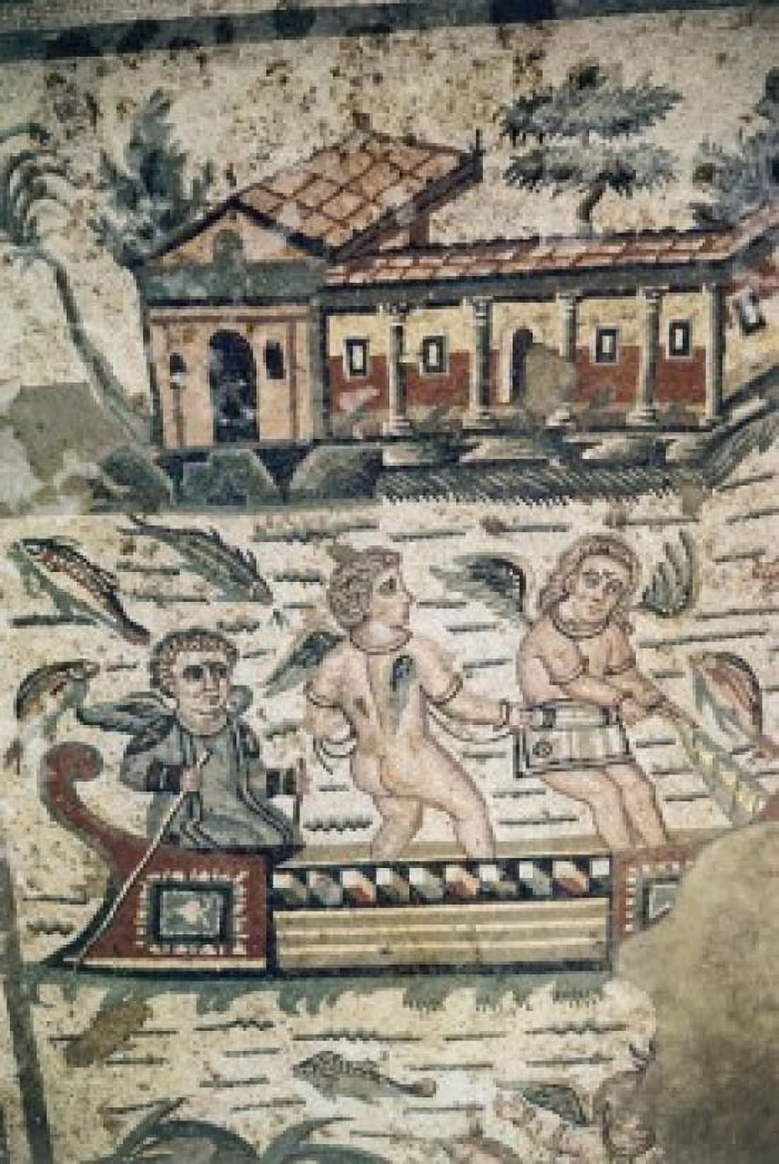 Roman Mosaics At Casale 4THC AD Artist Unknown Mosaic Canvas Art - (18 x 24)