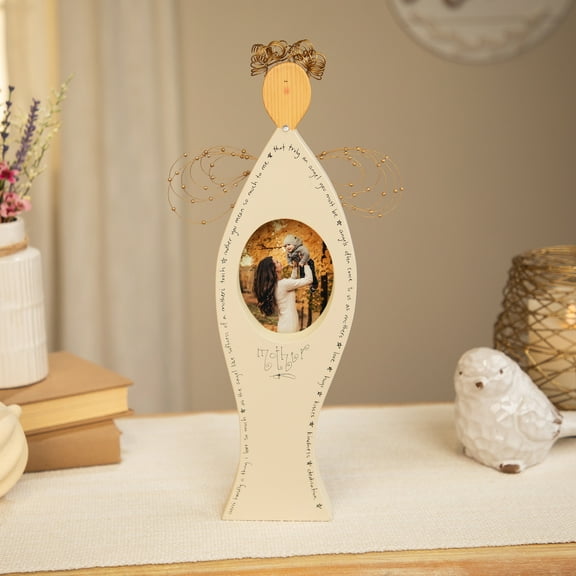 CC Christmas Decor Mother Blessings Angel Figure Picture Frame - for 2.75" x 3.75" Photo
