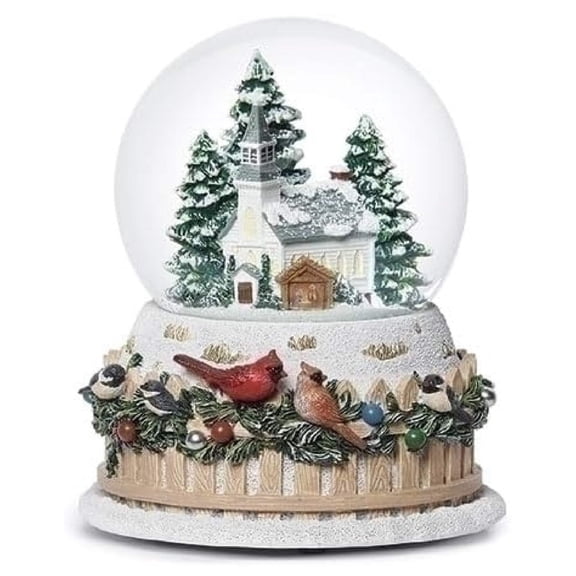 Roman Musical Dome Chruch with Birds Glitterdome