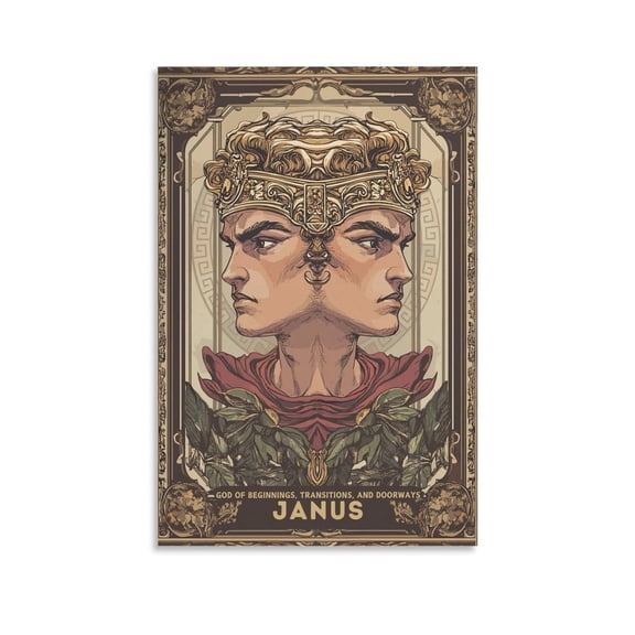 Roman Mythology Vintage Poster Roman God Janus Canvas Art Poster and Wall Art Picture Print Modern Family bedroom Decor Posters 16x24inch(40x60cm)
