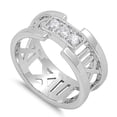 thumbnail image 1 of Roman Numeral Cubic Zirconia Ring Sterling Silver 925, 1 of 3