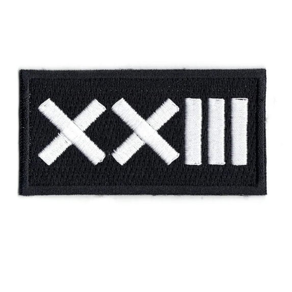 Roman Numeral Number 23 Iron On Patch