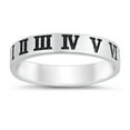 thumbnail image 1 of Roman Numeral Time Wedding Clock Ring .925 Sterling Silver Band Jewelry Female Male Unisex Size 6, 1 of 4