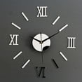 thumbnail image 1 of Roman Numerals Frameless Large Acrylic Mirror Surface 3D DIY Wall Clock Home Office School Wall Decor Clock Stickers, Silver, 1 of 8