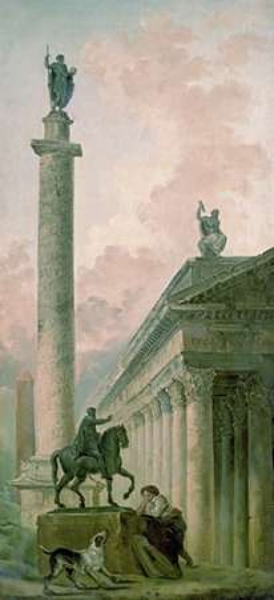 Roman Obelisk Canvas Art - Hubert Robert (10 x 20)