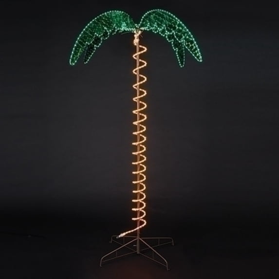 Palm Tree Color Rope Roman Outdoor Lighted Palm Tree with Holographic Rope Light - 84 ...