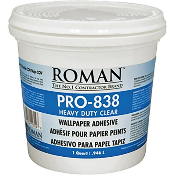 Roman PRO-838 Qt Clear Heavy Duty Wallpaper Adhesive - 6ct. Case