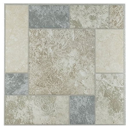 Roman Palace Collection 20 Pack of 12" x 12" Self Adhesive High Gloss (No Wax) Finish 1.2mm Thick Vinyl Tiles - Marble