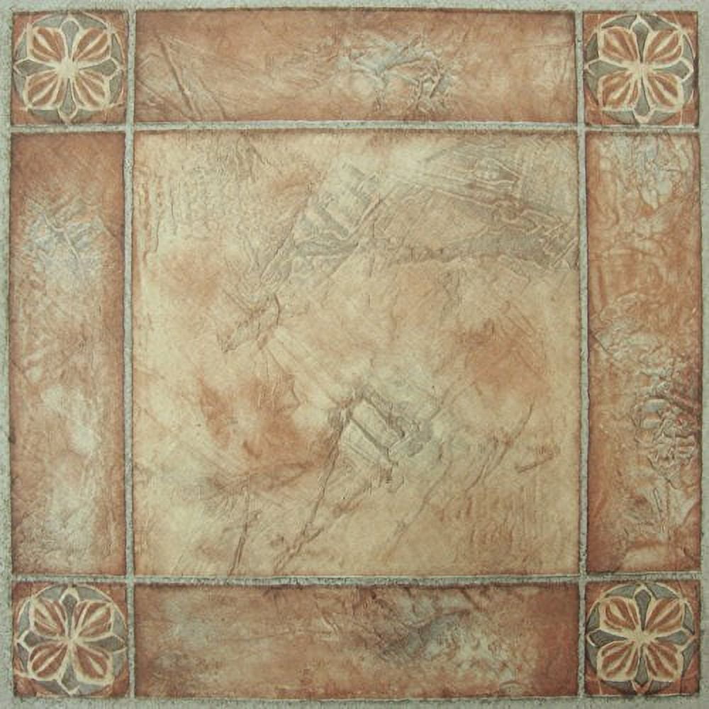 Roman Palace Collection 20 Pack of 12" x 12" Self Adhesive High Gloss (No Wax) Finish 1.2mm Thick Vinyl Tiles - Spanis