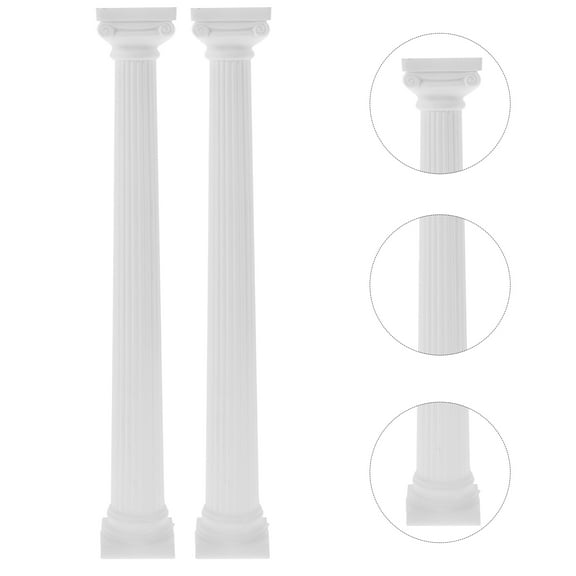 TOYMYTOY 6Pcs White Desktop Zen Garden Tool Roman Pillar Decor for Wedding and Home