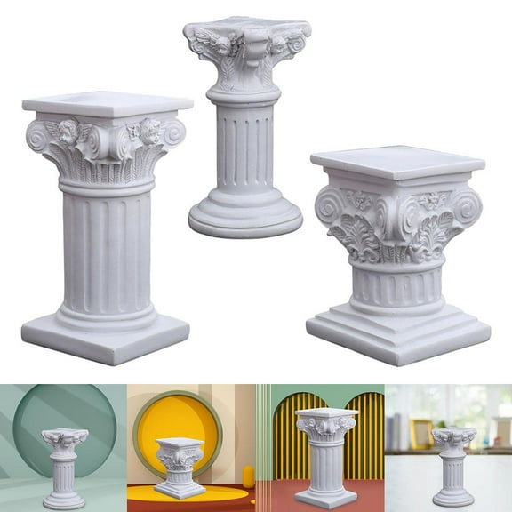 Roman Pillar Statue Pedestal Candle Holder Stand Figurine indoor and outdoor Home Dinning Room Decor + +