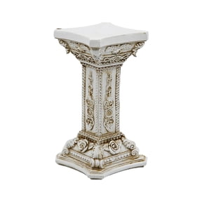 Roman Pillar Statue Stand, Vintage Distressed Finish, 1 Pack Resin Decorative Pedestal, For Garden Display Photo Shoot Prop Indoor Outdoor Sculpture Plant Holder Home Accent Ornament