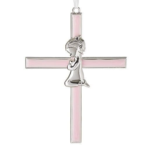 Roman Pink Girl Cross, 6.25 Inches Height