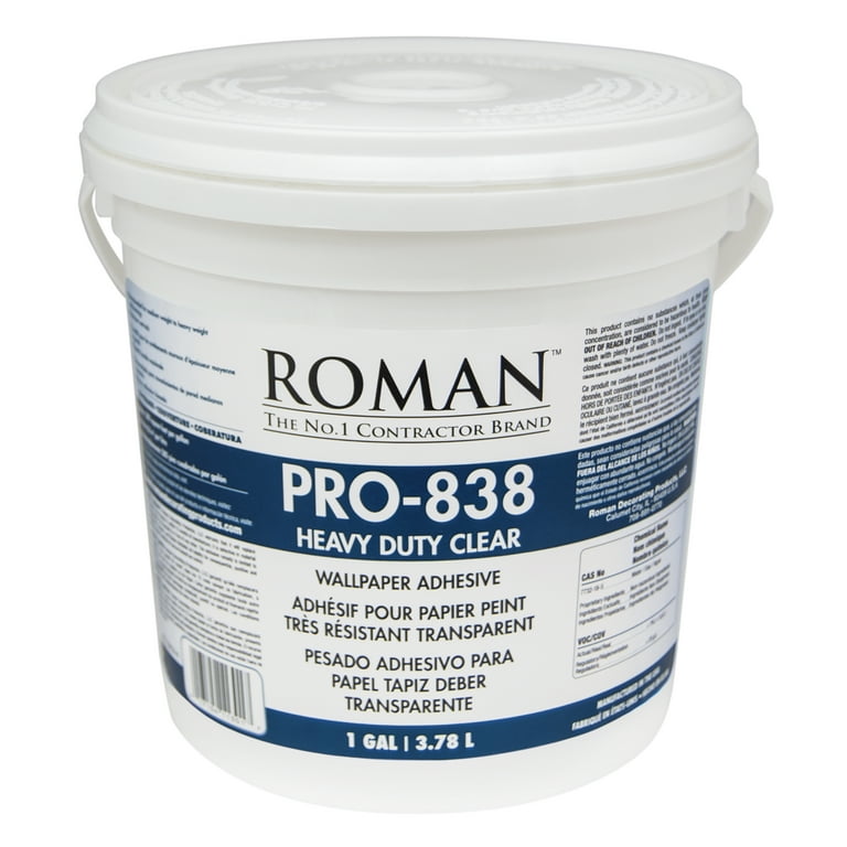 Best Commercial Wallpaper Glue (Adhesive)  Roman Pro-838 Heavy Duty Clear  Wallpaper Adhesive 