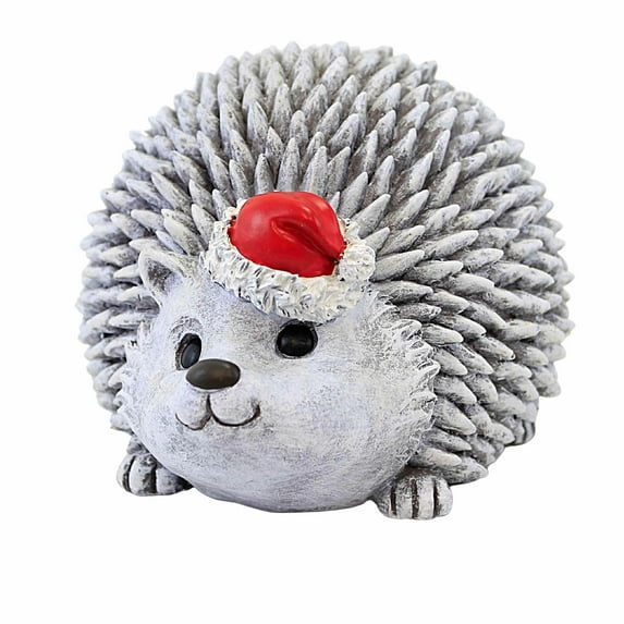 Roman Pudgy Pal Hedgehog with Santa Hat, 6-inch Height, Resin, Christmas Outdoor Decoration