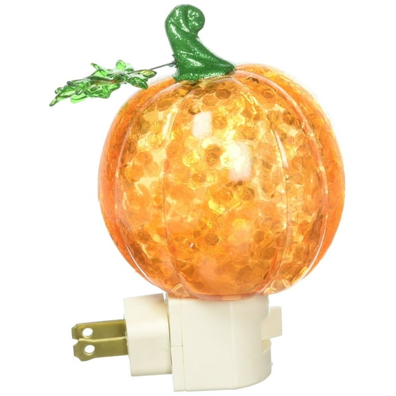 Roman Pumpkin Plug in Night Light with Swirling Confetti, 7-Inch