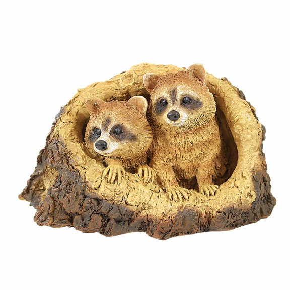 Roman Raccoons In Tree - One Figurine 6.5 Inch, Polyresin - Bandits Tree Bark 14371