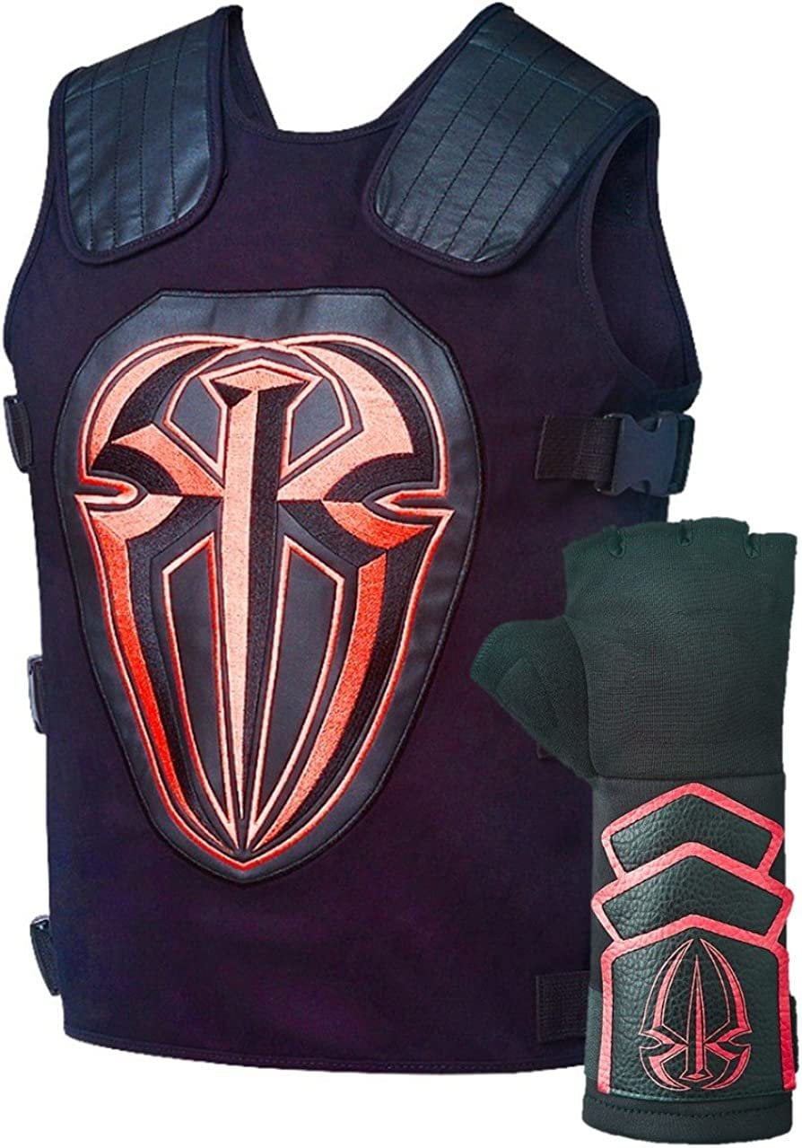 Roman Reigns Colored Wrestling Vest with Glove Costume Red - Walmart.com