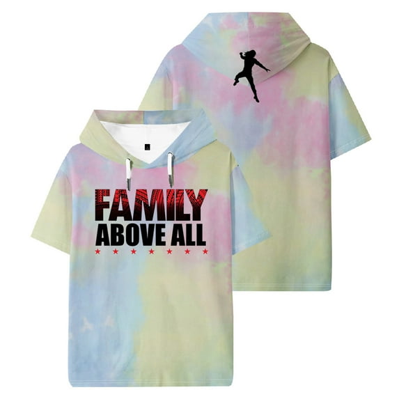 Roman Reigns Family Above All Hooded T-shirt Short Sleeve Sport Gym Tee Women Men Outdoor Sportwear