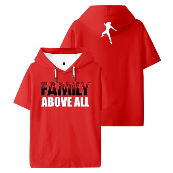Roman Reigns Family Above All Hooded T-shirt Short Sleeve Sport Gym Tee Women Men Outdoor Sportwear