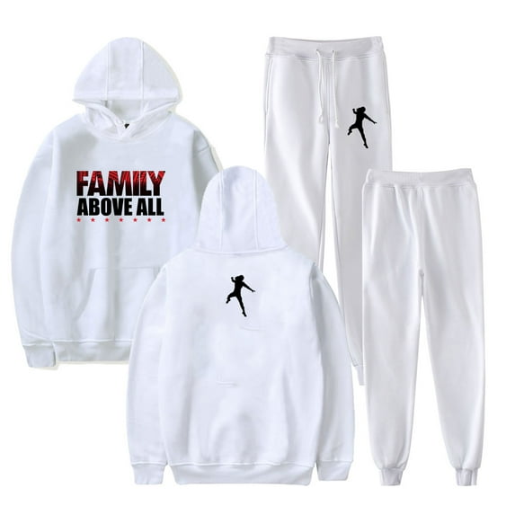 Roman Reigns Family Above All Hoodie Jogger Pants Two Piece Set Sweatshirts+Sweatpants Women Men's Set