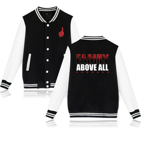 Roman Reigns Family Above All Printed Baseball Jacket Hip-hop Baseball Uniform Casual Jackets