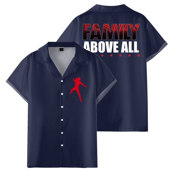 Roman Reigns Family Above All Shirts Women Men's Short Sleeve Button-up T-shirt Trendy Outfits