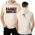 thumbnail image 1 of Roman Reigns Family Above All Sleeveless Hoodie Sport Gym Vest Women Men Hooded Tank Tops, 1 of 4