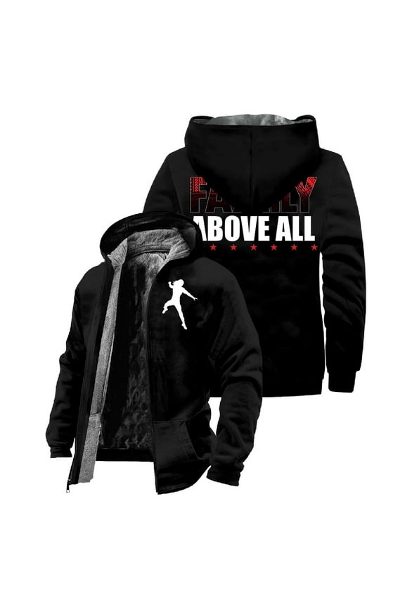 Roman Reigns Family Above All Zipper Hoodie Long Sleeve Streetwear Winter Coat Women Men Jacket Parkas