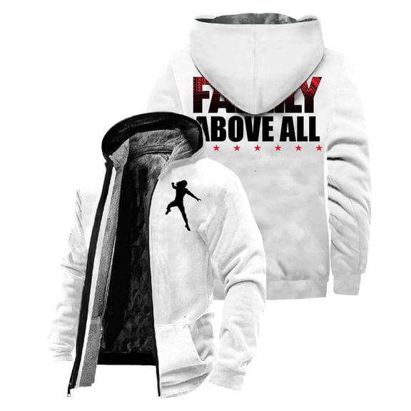 Roman Reigns Family Above All Zipper Hoodie Long Sleeve Streetwear Winter Coat Women Men Jacket Parkas
