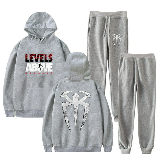 Roman Reigns Levels Above Hoodie Jogger Pants Two Piece Set Sweatshirts+Sweatpants Women Men's Set