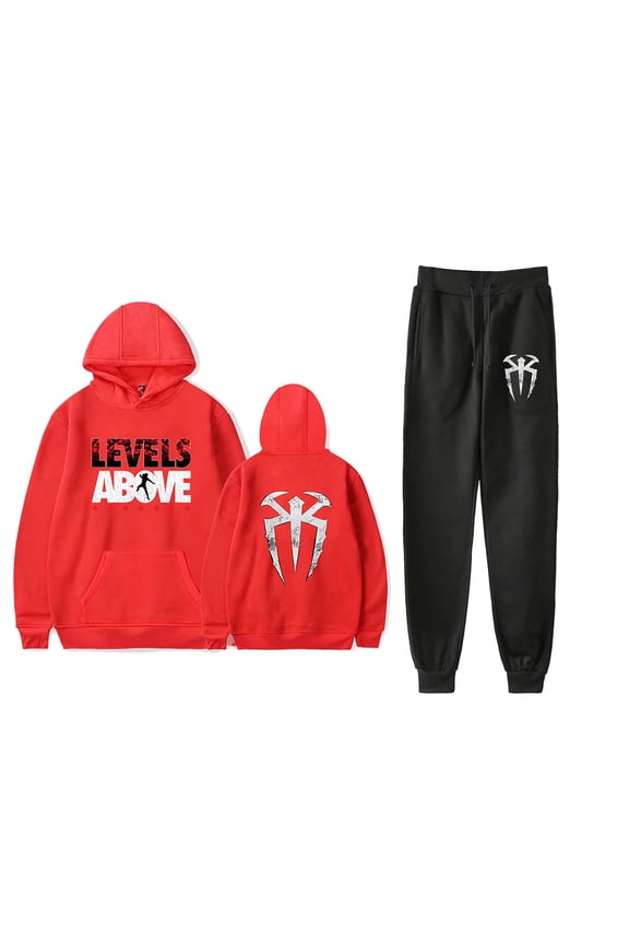 Roman Reigns Levels Above Hoodies Pants 2 Pieces Sets Casual Sweatshirt Sweatpant 2 Piece Suit