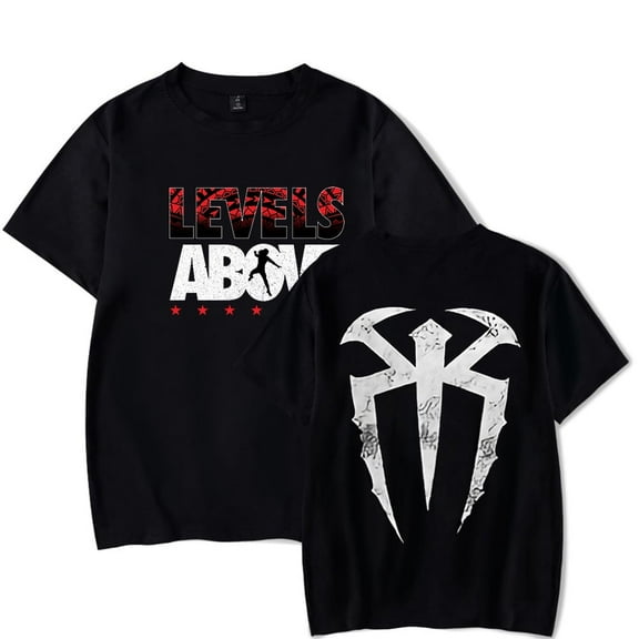 Roman Reigns Levels Above Merch Logo T-shirt Classic Fashion Short Sleeve Unisex Streetwear