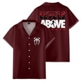 thumbnail image 1 of Roman Reigns Levels Above Shirt Women Men Casual Camp Collar Short Sleeve V-Neck Fashion Shirts, 1 of 3