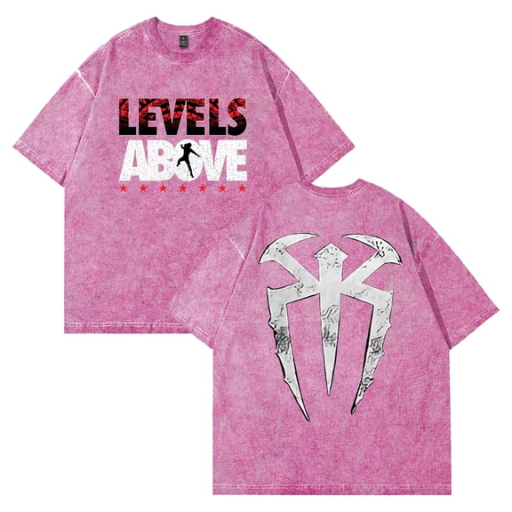 Roman Reigns Levels Above T-shirt Crewneck Short Sleeve Cotton Washed Tee Women Men Streetwear Tops