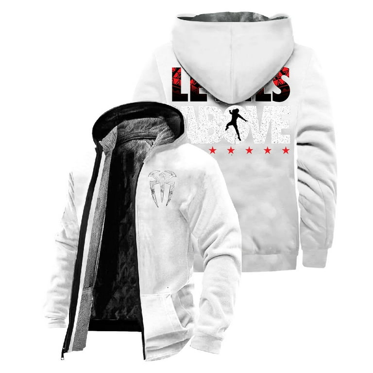 Roman Reigns Levels Above Zipper Hoodie Winter Coat Long Sleeve