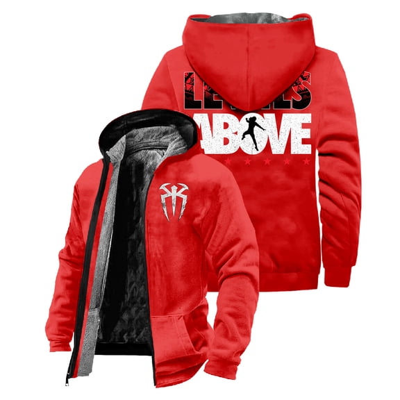 Roman Reigns Levels Above Zipper Hoodie Winter Coat Long Sleeve Streetwear Women Men Jacket Parkas