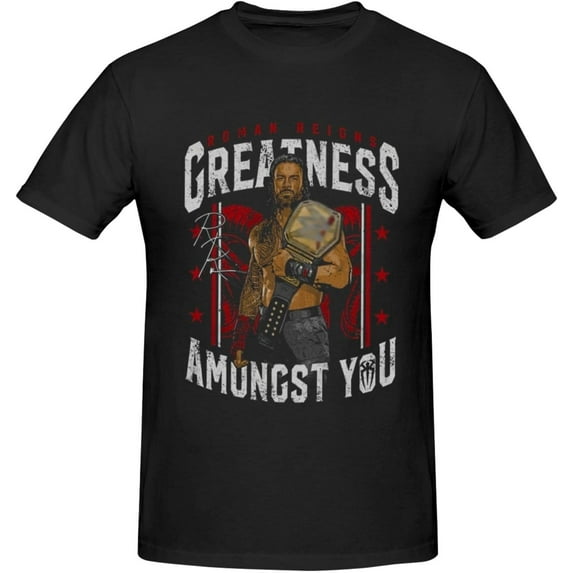 Roman Reigns Man Short Sleeve Cotton Comfortable T-Shirts Crew Neck Top Funny Fashion Graphic Tees Classic Clothing Tshirts