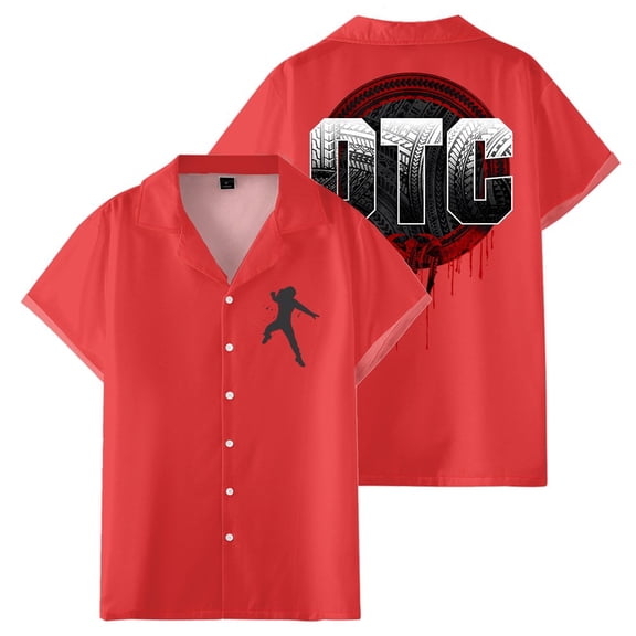 Roman Reigns OTC Shirt Women Men Casual Camp Collar Short Sleeve V-Neck Fashion Shirts