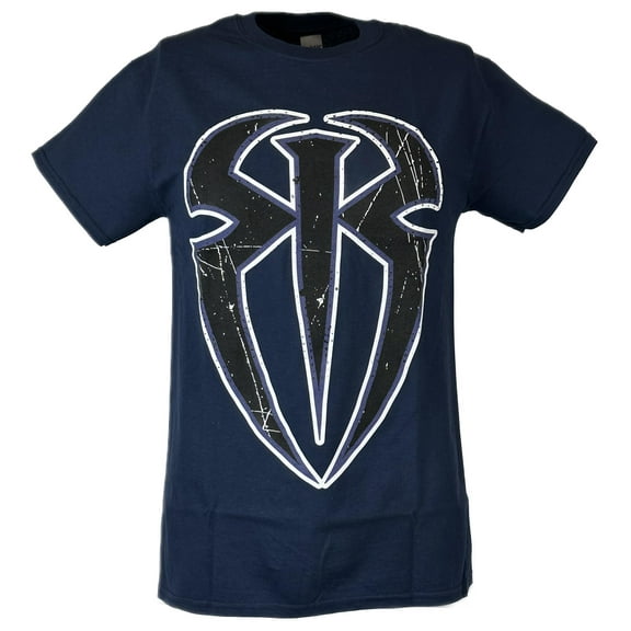 Roman Reigns Spider Logo Mens Blue T-shirt S