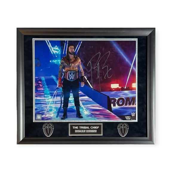Roman Reigns "The Tribal Chief" WWE Autographed 16x20 Photo Framed to 23x27 Fanatics
